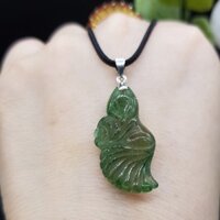 (KÈM MÓC BẠC) Mặt dây chuyền vòng cổ Hồ Ly Tóc Xanh (dài) kích hoạt tình duyên,may mắn,bình Nam Nữ Mệnh Mộc, Hỏa