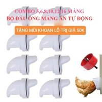 [Kèm mũi khoan] Combo 5,6,8,10,12,16 Đầu ống máng ăn tự động cho gia cầm gà vịt kèm mũi khoan lỗ