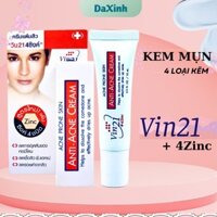 Kem mụn Vin21 4Zinc anti acne cream 10ml | Mụn trứng cá - Mụn đầu trắng - Mụn Đầu Đen - Mụn Cám DaXinhShop