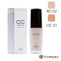 Kem nền Asami C.C Cream, công nghệ kép dưỡng ẩm, chống nắng, che phủ, cho lớp nền hoàn hảo