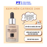 Kem nền Catrice 24H HD Liquid Coverage Foundation kiềm dầu ,che khuyết điểm 30ml