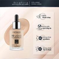 Kem Nền Catrice HD Liquid Coverage Foundation, Kem Nền Che Phủ Tự Nhiên Tạo Độ Mịn Màng Cho Da 30ml