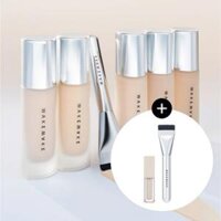 Kem Nền Cho Da Dầu Wakemake Water Velvet Cover Foundation SPF30/PA+++ 30ml - Tặng Kem Che Khuyết Điểm 2.6g & Cọ Dàn Nền