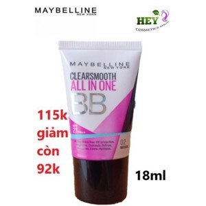 Kem nền dưỡng da & trang điểm 8 trong 1 Maybelline Clear Smooth BB Cream SPF26 PA+++ 18ml