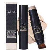 Kem Nền Kết Hợp Cọ Trang Điểm V10 Glow B.B Stick Skinaz Tone Sáng 10ml