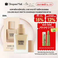 Kem Nền kiềm dầu, che khuyết điểm Sivanna Colors Silky Matte Coverage Foundation  HF118 30ml - TV151