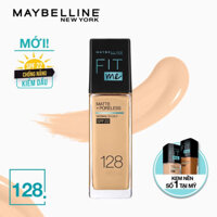 Kem Nền Maybelline Mịn Nhẹ Kiềm Dầu Chống Nắng Fit Me Matte Poreless Foundation SPF22 30ml - 128 Warm Nude