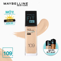 Kem Nền Maybelline Mịn Nhẹ Kiềm Dầu Chống Nắng Fit Me Matte Poreless Foundation SPF22 30ml - 109 Light Ivory