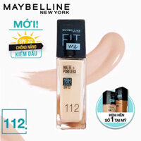 Kem Nền Maybelline Mịn Nhẹ Kiềm Dầu Chống Nắng Fit Me Matte Poreless Foundation SPF22 30ml - 112 Natural Ivory
