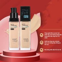 Kem Nền Maybelline Mịn Nhẹ Kiềm Dầu Chống Nắng Fit Me Matte Poreless Foundation SPF22 30ml