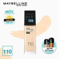 Kem Nền Maybelline Mịn Nhẹ Kiềm Dầu Chống Nắng Fit Me Matte Poreless Foundation SPF22 30ml - 110 Porcelain