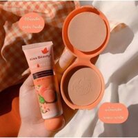 Kem nền + phấn nền Kiss Beauty đào hàng nội địa