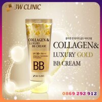 Kem nền trang điểm 3 trong 1 3W Clinic Collagen & Luxury Gold BB Cream SPF50+ PA+++ 50ml