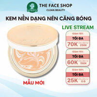 Kem nền trang điểm dạng nén The Face Shop chống nắng fmgt Gold Collagen Ampoule Glow Foundation 10g SPF50+PA+++