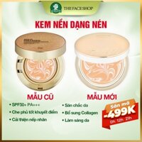 Kem nền trang điểm dạng nén chống nắng The Face Shop fmgt Gold Collagen Ampoule Glow Foundation 10g SPF50+PA+++