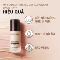 Kem nền trang điểm lâu trôi innisfree My Foundation All day Longwear SPF25 PA++ 30 mL