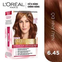 Kem Nhuộm Dưỡng Tóc Phủ Bạc L'oreal Excellence Cream 172ml - Màu 6.45 Nâu Ánh Đỏ