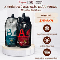 Kem Nhuộm Phủ Bạc Màu Đen Tự Nhiên Dạng Túi Young Lên Màu Nhanh, Tự Nhiên, Giữ Màu Lâu, Không Hại Da Đầu