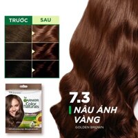 Kem Nhuộm Tóc Garnier Màu 7.3 Nâu Ánh Vàng (Túi)
