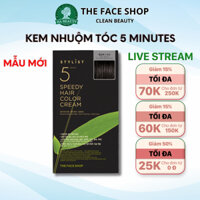 Kem nhuộm tóc màu tự nhiên thơm nhẹ nhàng The Face Shop Stylish 5 Minutes Speedy Hair Color Cream Dark Brown