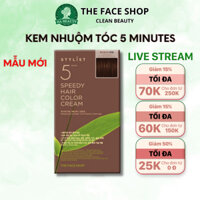 Kem nhuộm tóc màu tự nhiên thơm nhẹ nhàng The Face Shop Stylish 5 Minutes Speedy Hair Color Cream Light Brown