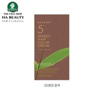 Kem nhuộm tóc thiên nhên thơm nhẹ nhàng The Face Shop Stylish 5 MINUTES Speedy Hair Color Cream Light Brown