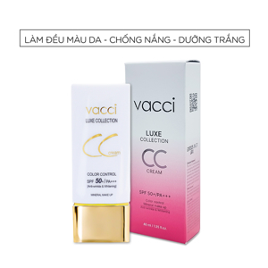Kem phấn nền Vacci thế hệ mới CC Cream dạng tuýp Spf 50 Pa