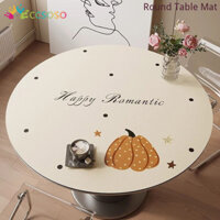 Kem Phong Cách Đơn Giản Bàn Tròn Khăn Trải Bàn Chống Thấm Nước Và Chống Dầu Thảm Da Chống bỏng Không Rửa Bàn Cà Phê Tròn Thảm