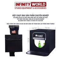 (Kèm phông nền) Hộp đèn chụp ảnh sản phẩm chuyên nghiệp TIANRUI 70x70cm (Đã gồm 2 LED Và bộ điều chỉnh độ sáng)