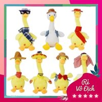 [Kèm phụ kiện + Freeship] Đồ Chơi Vịt Bông Nhảy Múa Sạc Điện Biết Hát Nhại Giọng Nói Của Bé Hottrend