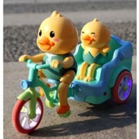 Kèm Pin - Đồ chơi vịt đạp xe phát nhạc và phát sáng cho bé
