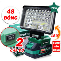 [Kèm PIN&SẠC] Đèn Pin 48 Bóng 72w WORKFIX,  Siêu Sáng, -