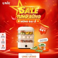 [Kèm quà] Nồi hấp 3 tầng UNIE UE560, công suất 850w,dung tích 18l, 3 tầng hấp,12 tính năng tiện lợi, bảo hành 12T
