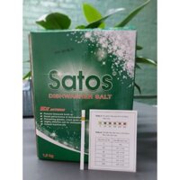 Kèm que thử nước cứng - Muối rửa bát Satos 1.5kg độ tinh khiết 99.4% hạng A của Thổ Nhĩ Kỳ