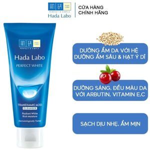 Kem rửa mặt trắng hoàn hảo Hada Labo Perfect White Arbutin Cleanser 80g
