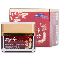 Kem sâm MY GOLD KOREA RED GINSENG AQUA WRINKLE & WHITENING CREAM