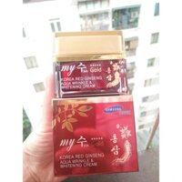 kem sâm tổng hợp ngày đêm MY GOLD KOREA RED GINSENG AQUA WRINKLE & WHITENING CREAM 50ML