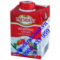 Kem sữa tươi Whipping Cream President 200ml