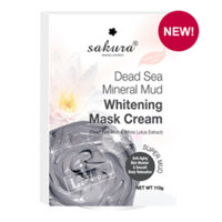 Kem Tắm Trắng Bùn Khoáng Thiên Nhiên Và Tinh Chất Sen Trắng SAKURA DEAD SEA MINERAL MUD WHITENING MASK CREAM