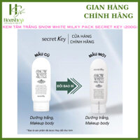 Kem Tắm Trắng Mặt và Toàn Thân Secret Key Snow White Milky Pack 200g