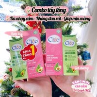 Kem Tẩy Lông Dành Cho Da Nhạy Cảm Cleo Avocado Hair Removal Cream - Sensitive Skin (1 Tặng 1 Gel Dưỡng)