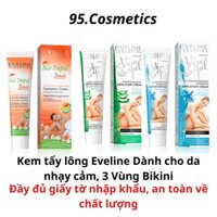 Kem Tẩy Lông Hữu Cơ Eveline 125ml Dành Cho 3 Vùng Bikini, Da Nhạy Cảm Không Gây Kích Ứng