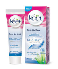 Kem tẩy lông Veet Silk & Fresh – 25g dành cho da nhạy cảm