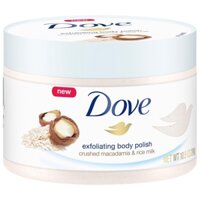 Kem Tây Tế Bào Chất DOVE EXFOLIATING BODY POLISH MACADAMIA AND RICE MILK