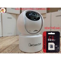 [kèm thẻ 32gb 64gb]CareCam yh300 có mạng lan 2.0 Mpx full HD1080 chuẩn nén H265+ đàm thoại 2 chiều