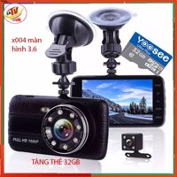 [kèm thẻ 32gb] camera hành trình oto trước sau độ phân giải 1080p x004 màn 4.0 inch