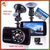 [kèm thẻ 32g]Camera hành trình ô tô Onviz X004 Camera màn hình 4.0 inch full HD, ghi hình đa chiều, có chế độ ghi đè