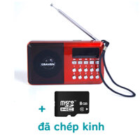 [KÈM THẺ 8GB 50 BÀI KINH] Loa nghe kinh, đài FM Craven CR-65 có khe Thẻ nhớ/ USB/ Tai nghe/ Đèn pin - dùng pin sạc BL-5C