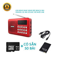 [KÈM THẺ HOẶC KHÔNG THẺ] Loa nghe đài Craven CR-16 hỗ trợ khe USB / thẻ nhớ / jack cắm tai nghe (Đỏ)