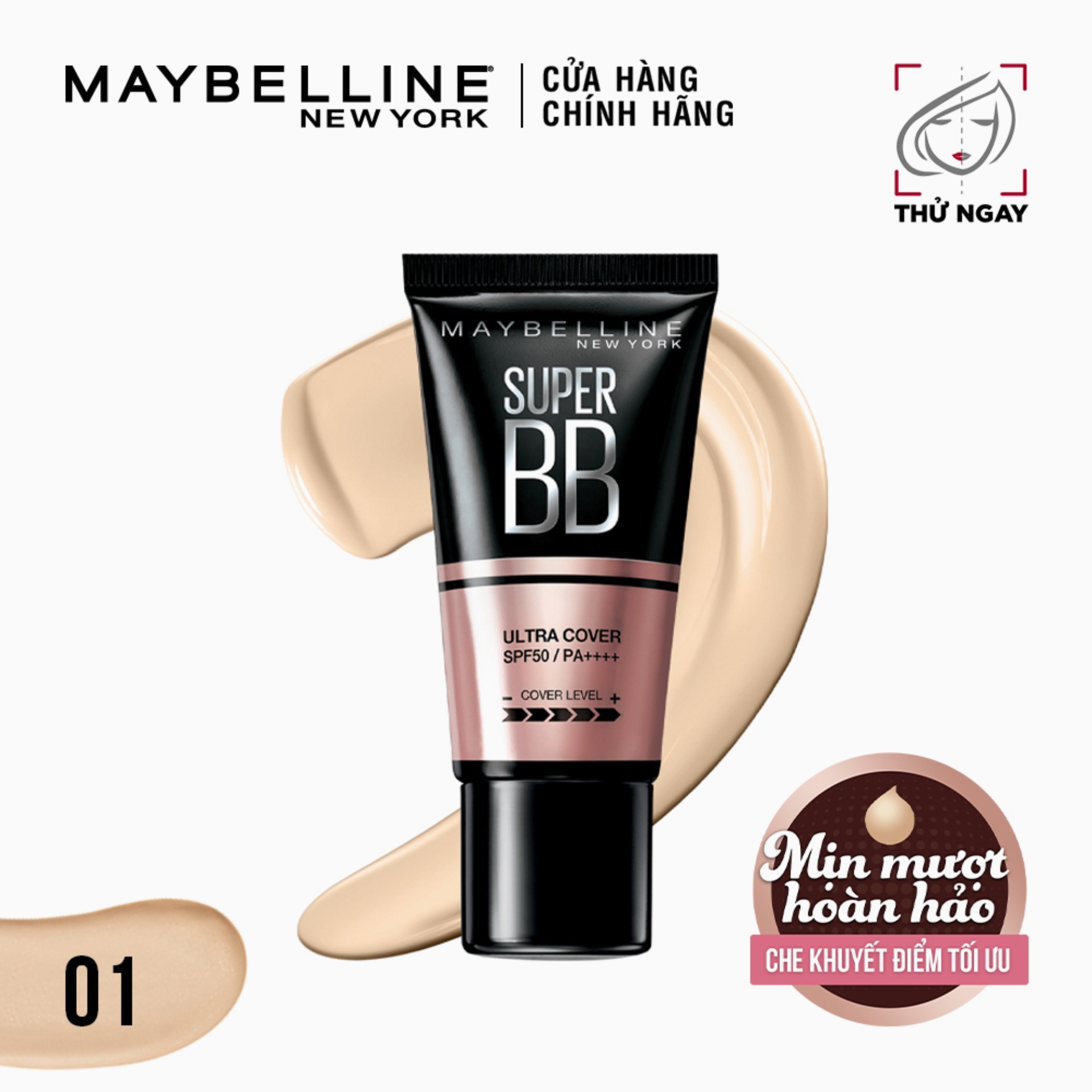 Kem trang điểm Maybelline Super BB Super Cover SPF50/PA++++